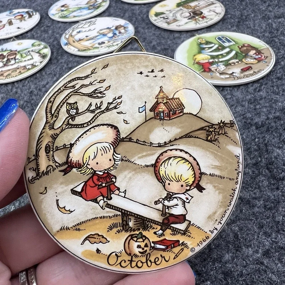 12 Joan Walsh Anglund Children Of West Germany Month Ornaments 1966 Mini Plates